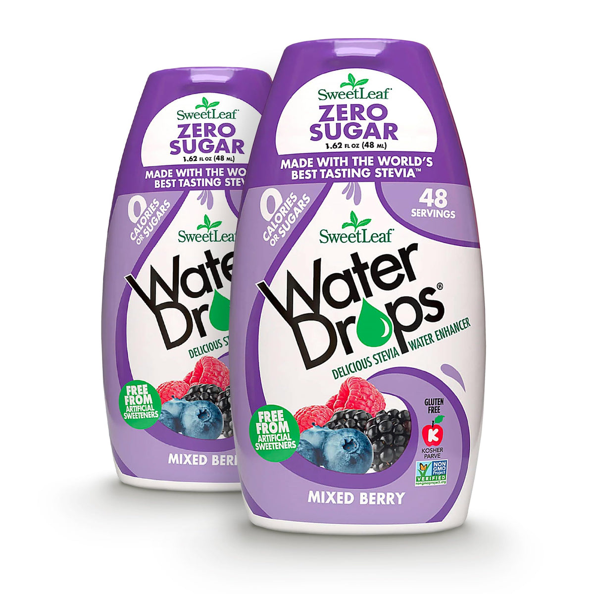 SweetLeaf Water Drops, Mixed Berry – Sugar-Free Water Enhancer Drops, Stevia &amp;amp; Monk Fruit Sweetener Water Flavoring, 1.62 Oz (Pack of 2)