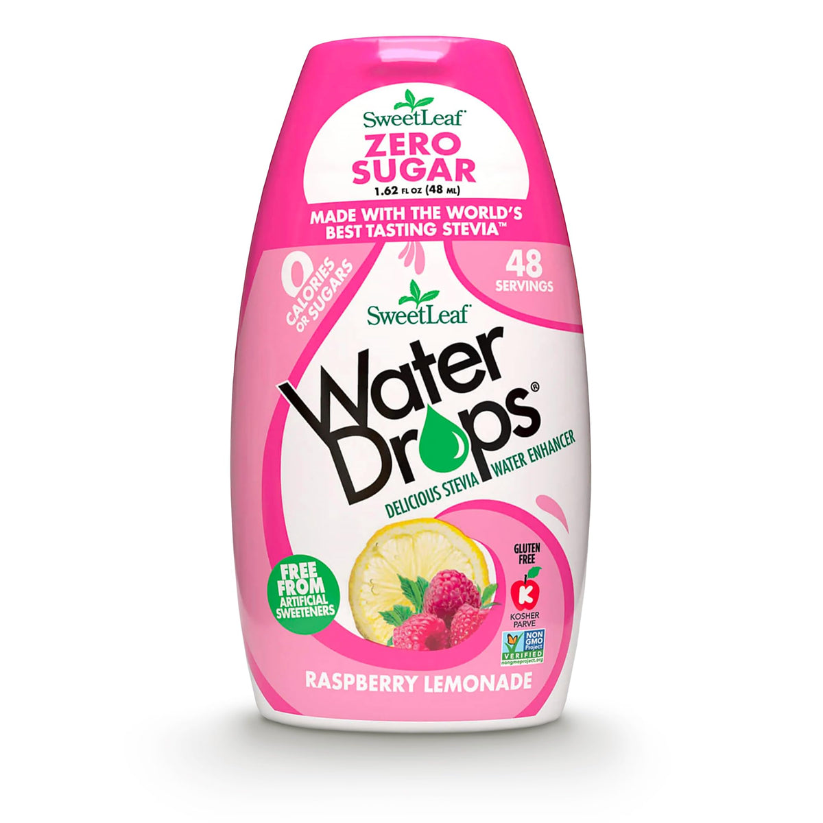 SweetLeaf Water Flavoring Drops - Stevia Water Enhancer, Sugar Free, Zero Calorie Water Additive, Contains Monk Fruit Extract, Gluten Free, Keto Friendly - Raspberry Lemonade, 1.62 Fl Oz (Pack of 1)