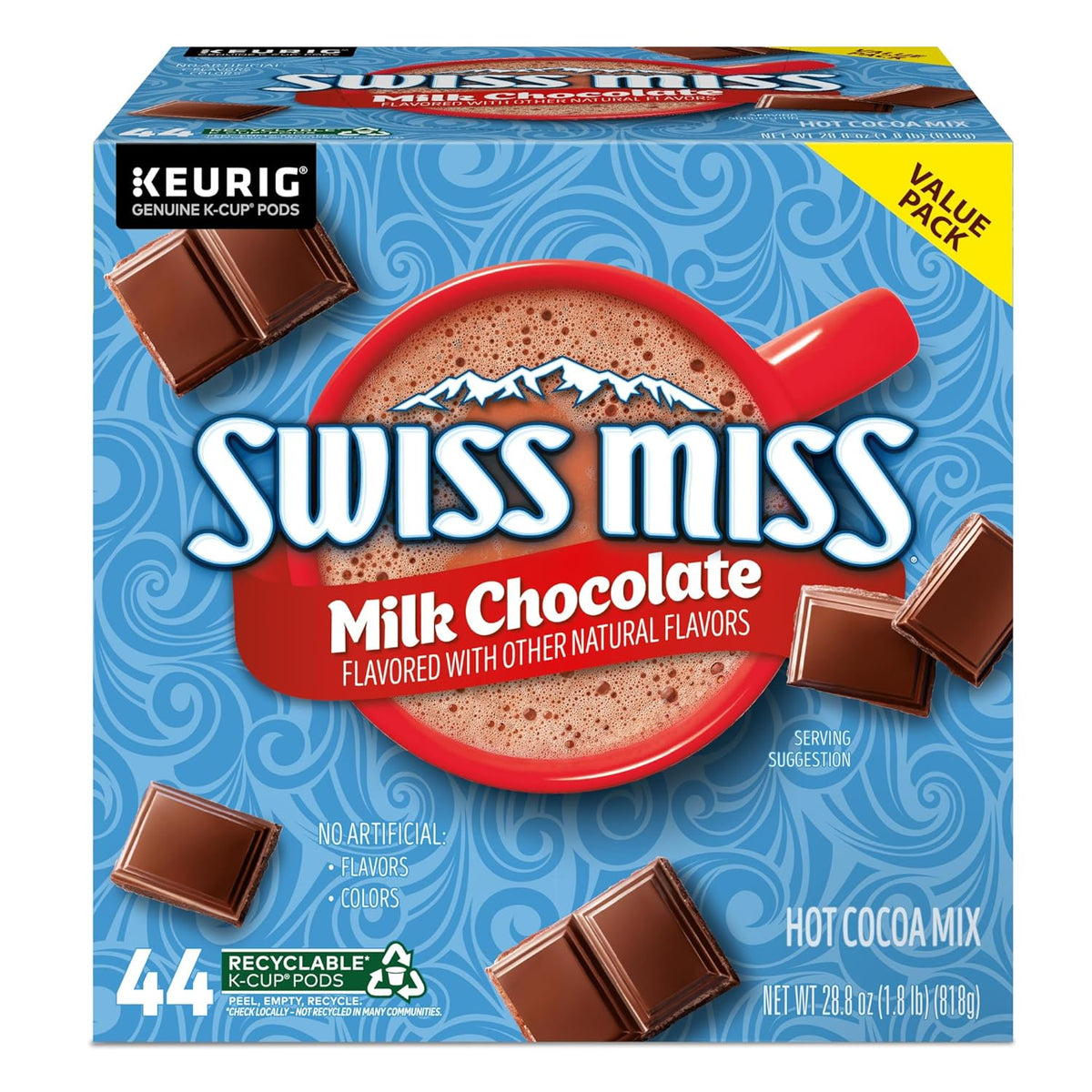 Swiss Miss Hot Chocolate K-Cups – Valentine's Day Gift for Mom, Single-Serve Cocoa Pods for Keurig Brewers