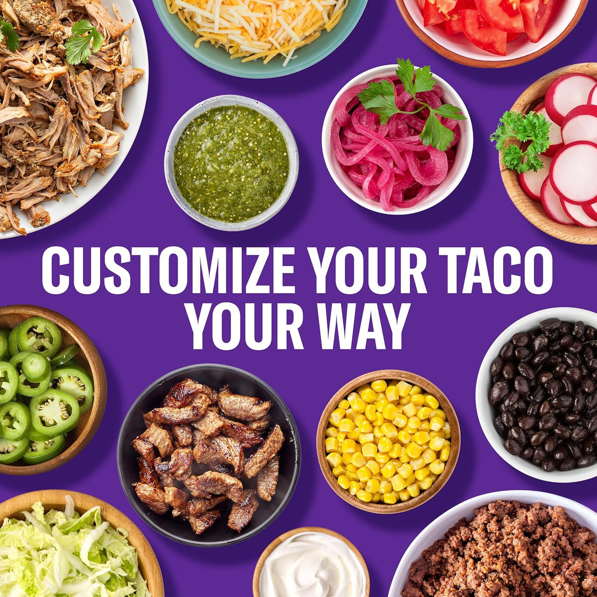 Taco Bell Crunchy & Soft Taco Cravings Kit for Game Day Buffets, Crowd-Friendly Soft and Crunchy Taco Kit in 12.9 oz