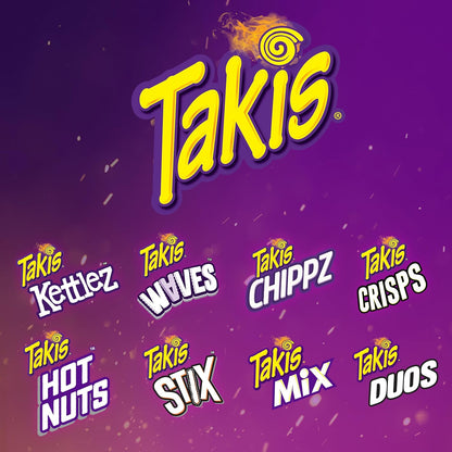Takis Blue Heat 40 ct Variety - Durable Hot Chili Pepper Flavored Chips for Hiking Packs and Road Trip Coolers, Individually Wrapped 1 oz Bags