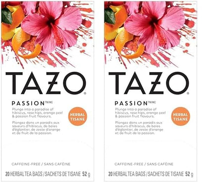 TAZO Passion Herbal Tea – Non-GMO Family Herbal Tea for Bedtime Stories and Cozy Reading Time