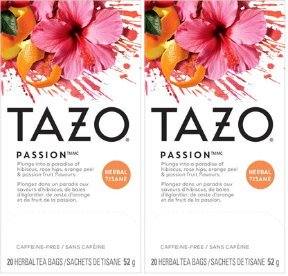 TAZO Passion Herbal Tea – Non-GMO Family Herbal Tea for Bedtime Stories and Cozy Reading Time
