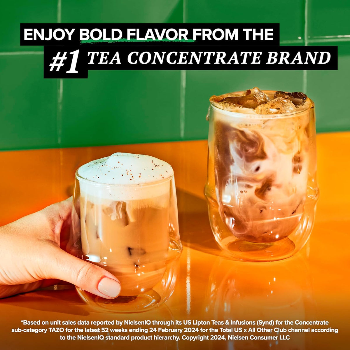 TAZO Signature Decaf Chai Latte Carton for Sophisticated Indoor Entertaining, USDA Organic Tea Concentrate for Polished Home Bar Setups