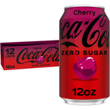 Coca-Cola Cherry Zero Soda - Zero-Sugar Lunch Bag Companion for Clean Eating Goals, 12 fl oz Cans (Pack of 12)