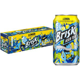 Brisk Iced Tea Lemon – Durable Recyclable Cans for Camping Trips and Backyard BBQs, 12 Pack