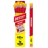 Slim Jim Giant Smoked Meat Sticks – Backpack Ready Protein for Active Kids, 24 Count