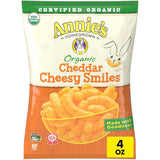 Annie's Organic Cheddar Cheesy Smiles – Grab and Go Snack for Hiking and Beach Days, 4 oz