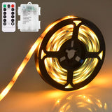 Cordless Waterproof LED Strip Lights 90 LED Battery Powered for Camping Porch and Outdoor Tables
