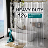 AmazerBath 12 Gauge Clear Shower Curtain Liner 72 x 72 – Travel-Ready Waterproof Divider for Camp, RV, and Backyard Setups