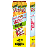 Slim Jim Monster Smoked Meat Sticks – Mid-Shift and Commute Energy Snack for Working Men, 11g Protein Sticks (18 Count)