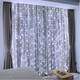 ZSJWL 300 LED Curtain Fairy Lights with Remote, 9.8 × 9.8 Ft USB Waterproof-Friendly Twinkle Lights for Patio Wall and Balcony Evening Ambiance, Warm White