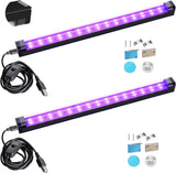 THLITURE 1ft UV Light Bar – Home Aesthetic Decor for Small Space and Basement Glow Setup, Magnetic Blacklight 2 Pack