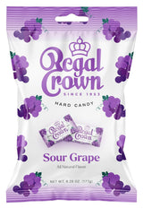 Regal Crown Sour Grape Candy | Retro Candy Hostess Gift and Housewarming Present | Imported British Heritage Sweets, 6.25oz Peg Bag