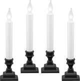 612 Vermont Window Candle Set of 4 Pewter – Valentine's Day Gift for Her with Warm Window Glow
