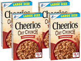 Cheerios Oat Crunch Cinnamon Breakfast Cereal, Made with Whole Grain – 12-Serving Family Box to Stock the Office Break Room, 24 oz