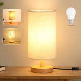 Bedside Work Corner Lamp for Remote Workers, Soft Warm Light with Stable Wood Base