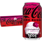 Coca-Cola Zero Sugar Cherry Float Soda – Holiday Hostess Gift for Hosts Who Appreciate Unique Soda Selections, 12 fl oz, 12 Pack