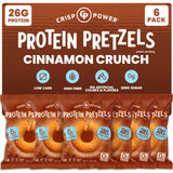CRISP POWER Protein Pretzels – Low-Carb Pantry Staple for Self-Care Sundays, 6g Net Carbs Single-Serve Bags