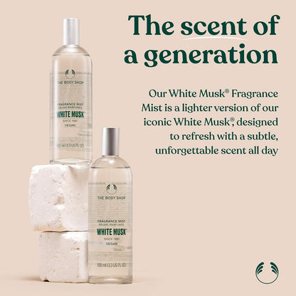 three scent variants: white musk (musk, lily, iris, rose, vanilla), black musk, blue musk zest