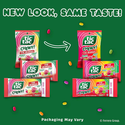 Tic Tac Chewy Fruit Adventure Candy – Clean-Label Pantry Snack, Non-GMO & Gluten-Free Fruity Chews, 3.4 oz