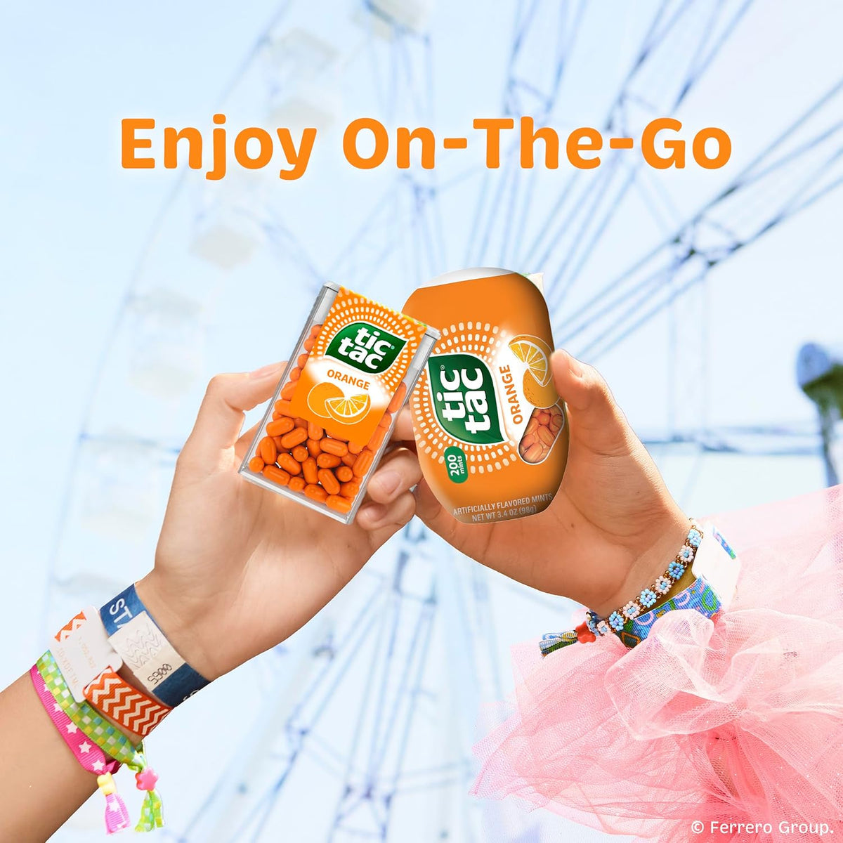 Tic Tac Classic Orange Mints 17.2 oz – Housewarming Gift for Hosts, Resealable Bulk Bag with Portable Dispenser