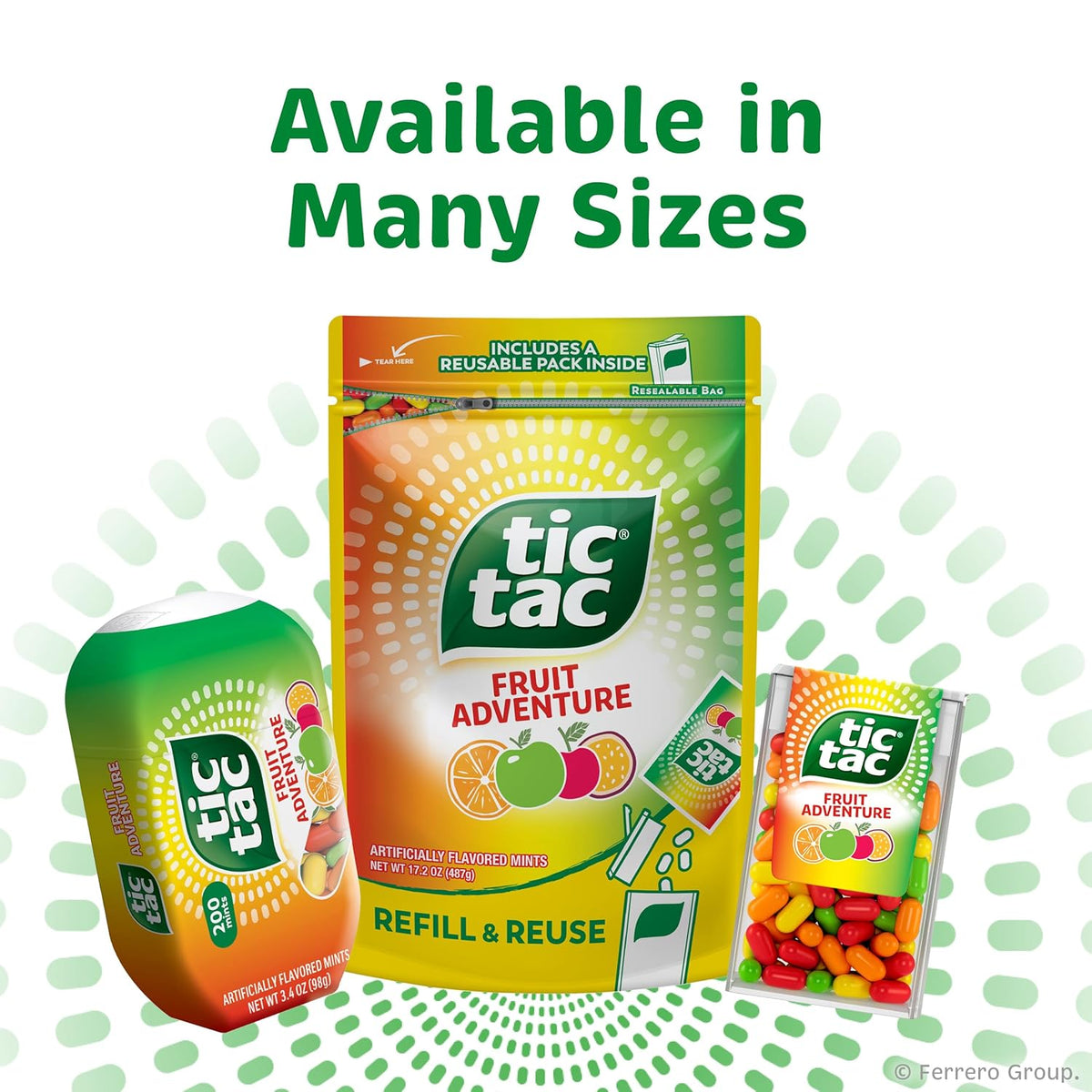 Tic Tac Fruit Adventure Mints – Portable Breath Freshener for Tailgate and Game Day, 4-Pack