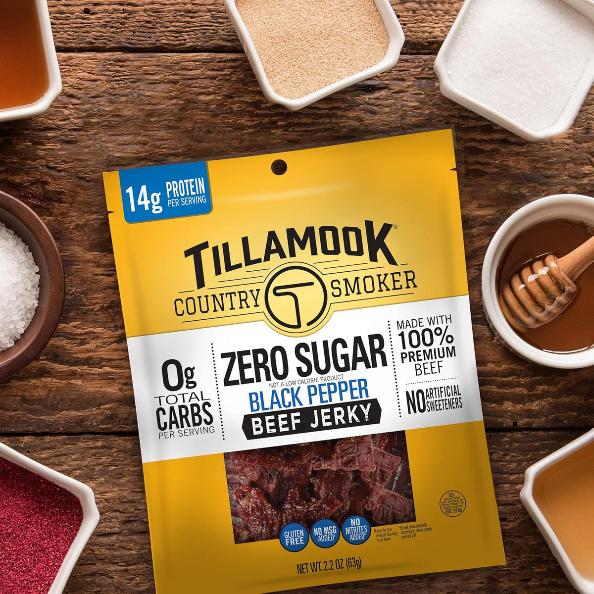 Tillamook Country Smoker Low Carb Beef Jerky, Black Pepper, 6.5 Ounce — Chip Replacement for Afternoon Focus Slumps