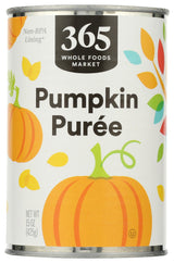 365 by Whole Foods Market Pumpkin Puree, No Added Sugar Pumpkin for Wholesome Lunchbox Baking and After School Treats