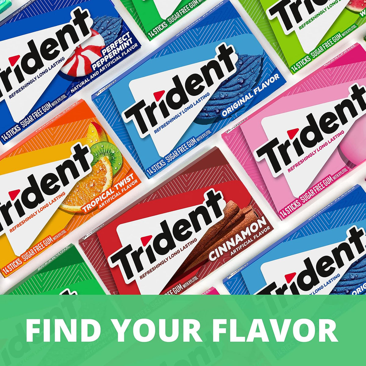 Trident Spearmint Sugar-Free Chewing Gum for Wedding Goody Bags, 336 Count Bulk Assortment for Guest Tables