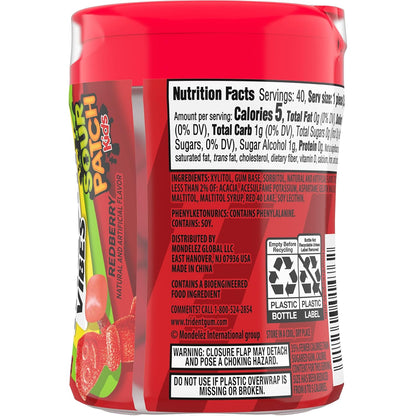 Trident Vibes SOUR PATCH KIDS Blue Raspberry Chewing Gum – Teen Birthday Gift and Friendship Share Pack, 160 Pieces