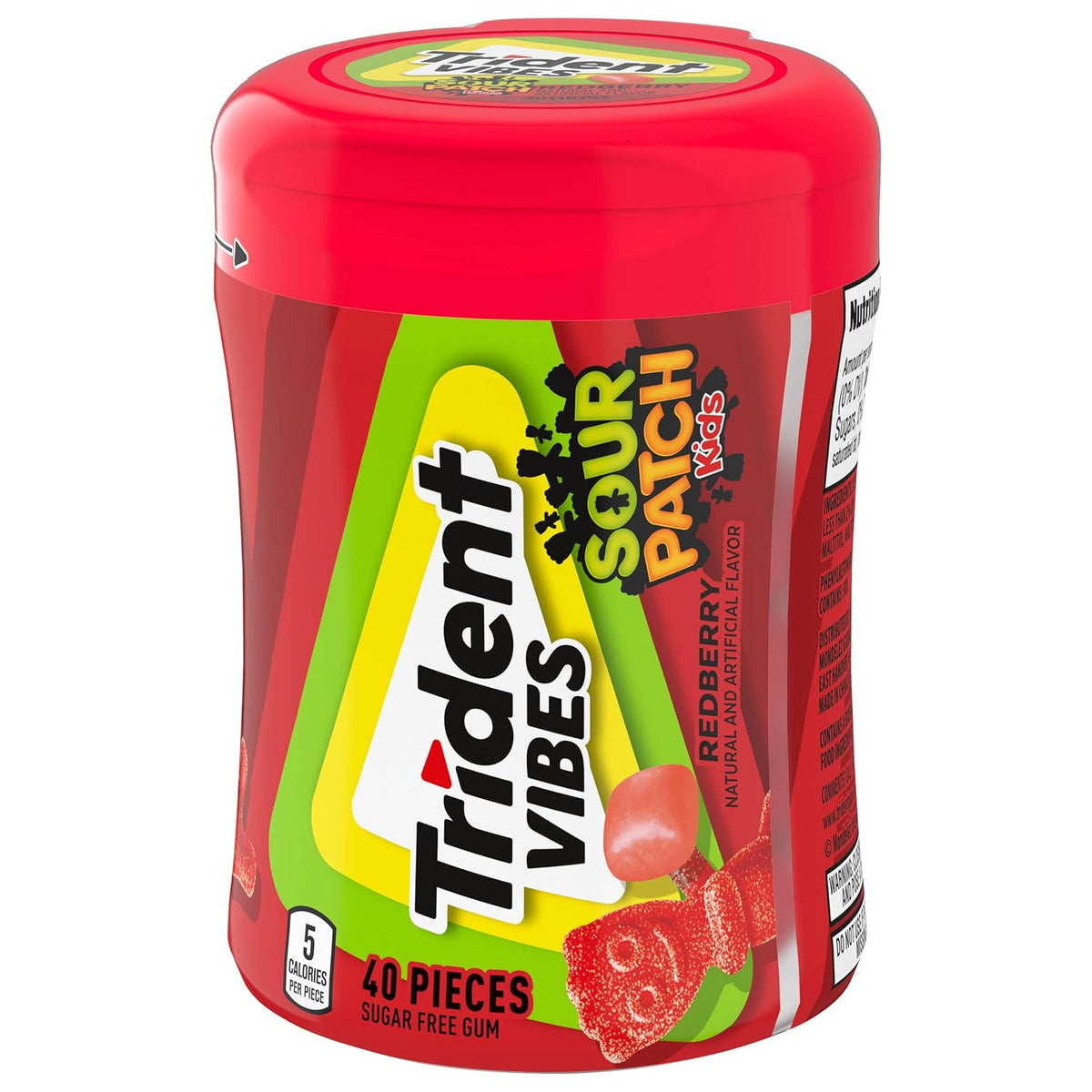 Trident Vibes SOUR PATCH KIDS Blue Raspberry Chewing Gum – Teen Birthday Gift and Friendship Share Pack, 160 Pieces