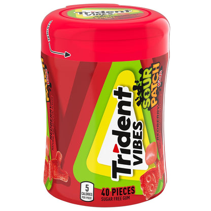 Trident Vibes SOUR PATCH KIDS Blue Raspberry Chewing Gum – Teen Birthday Gift and Friendship Share Pack, 160 Pieces