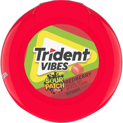 Trident Vibes SOUR PATCH KIDS Blue Raspberry Chewing Gum – Teen Birthday Gift and Friendship Share Pack, 160 Pieces