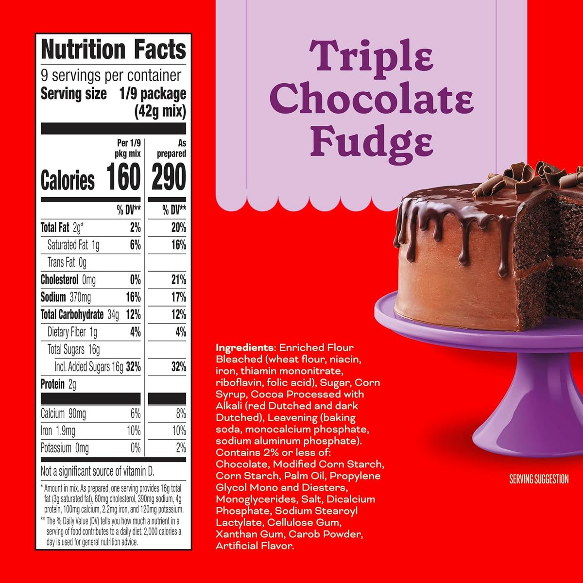 triple chocolate fudge base using dutched cocoa (red and dark) plus real chocolate