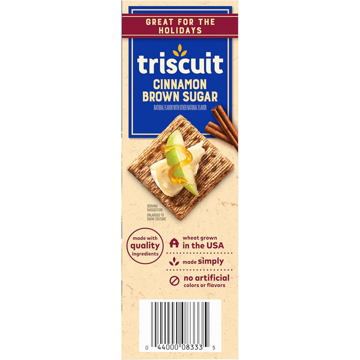 Triscuit Cinnamon Brown Sugar Whole Grain Wheat Crackers, Conference Table Snack for Workplace Meetings