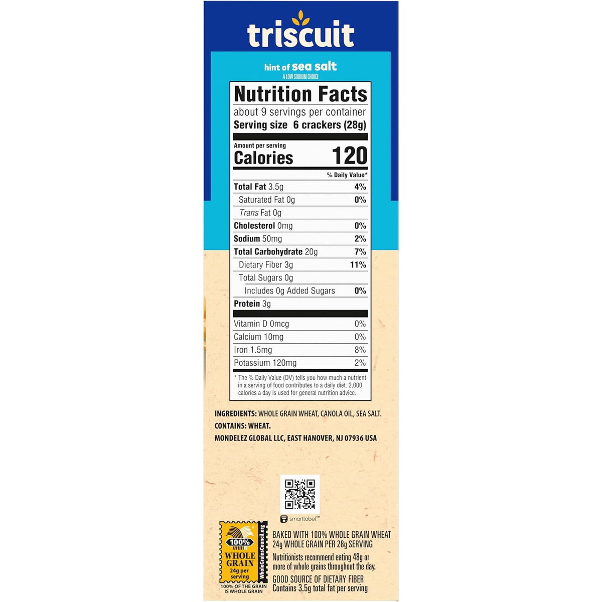 Triscuit Hint of Sea Salt Whole Grain Crackers – Three-Ingredient Cracker for the Uncluttered Pantry