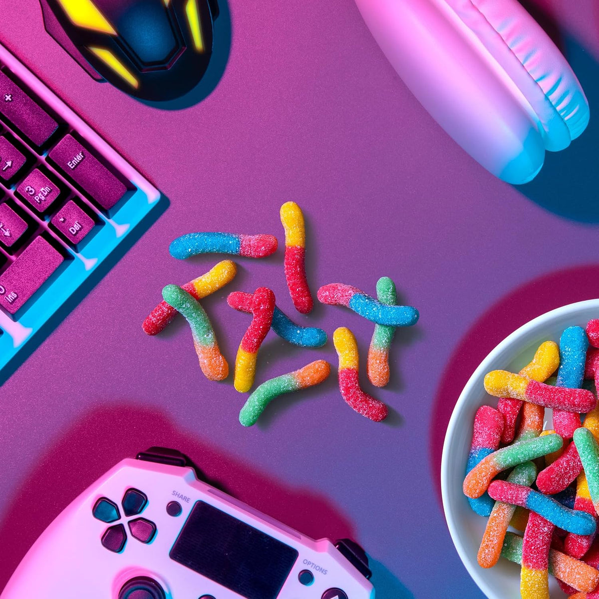 Trolli Sour Brite Crawlers Mini Gummy Worms – Chewy Sweet and Sour Snack for Playdates and School Treat Days
