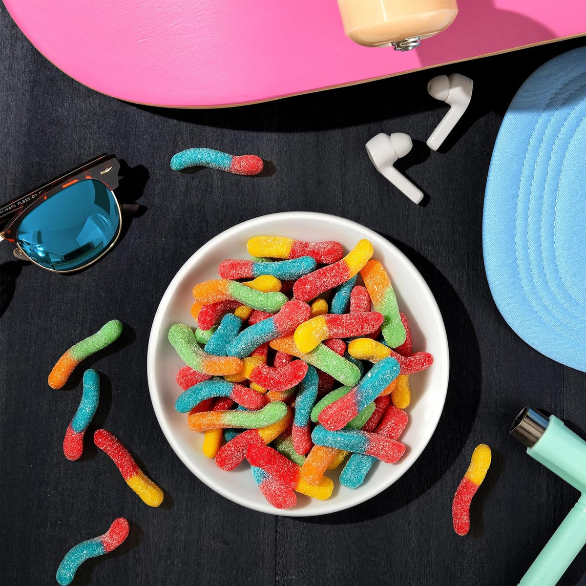 Trolli Sour Brite Crawlers Mini Gummy Worms – Chewy Sweet and Sour Snack for Playdates and School Treat Days
