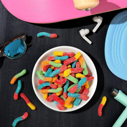 Trolli Sour Brite Crawlers Mini Gummy Worms – Chewy Sweet and Sour Snack for Playdates and School Treat Days