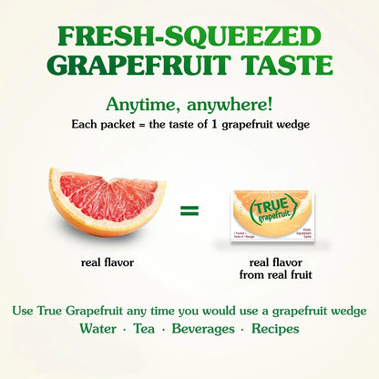 True Citrus Grapefruit Sachet Packets – Desk Friendly Hydration for Busy Professionals and Commuters, 32 Count