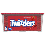 TWIZZLERS Strawberry Flavored Twists – Movie Night Candy for Kids and Family Game Night, 5 lb Resealable Tub