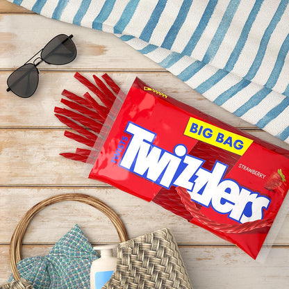 TWIZZLERS Twists Strawberry Licorice Style – Durable Road Trip and Game Day Travel Snack, 16 oz