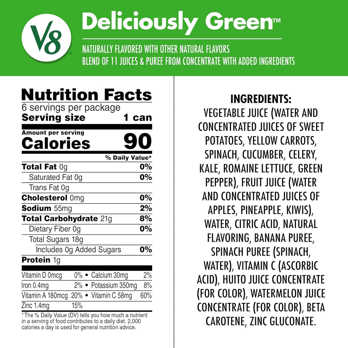 two flavor variants available: deliciously green and strawberry banana