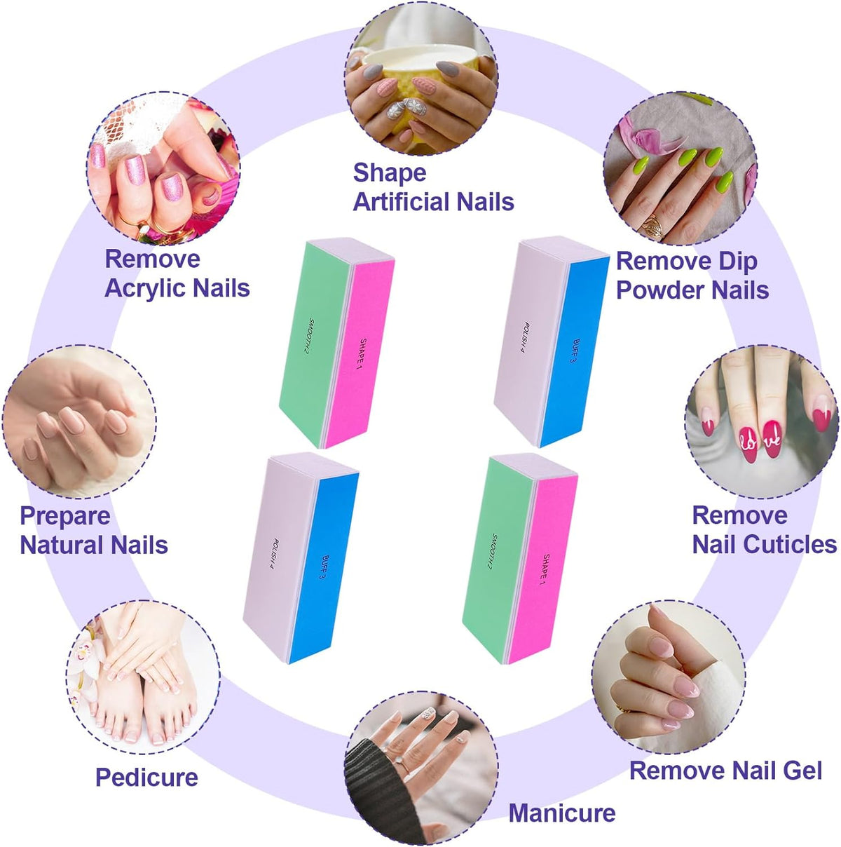 universal compatibility with natural, acrylic, and artificial nail types