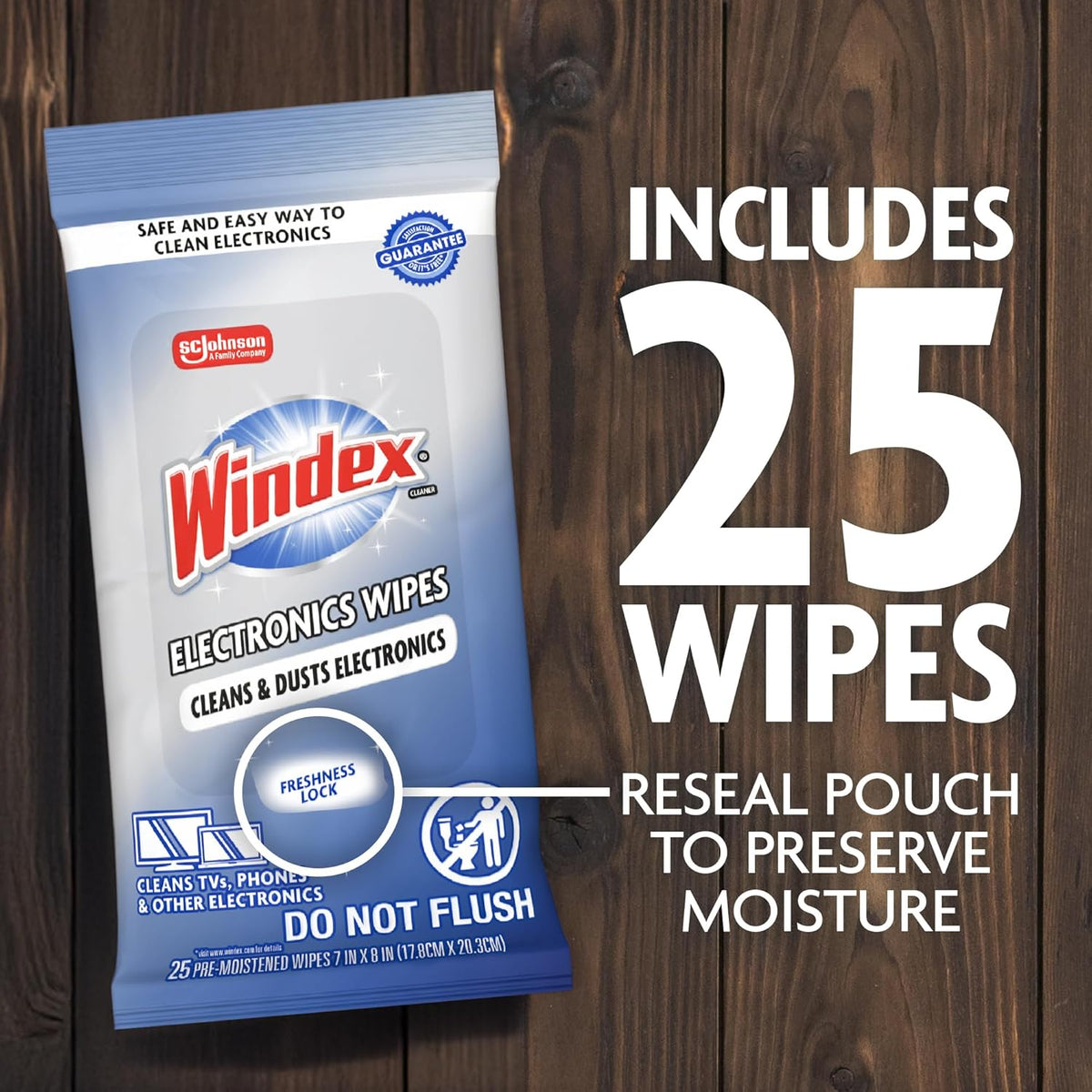 Windex Electronic Cleaning Wipes – Effortless Screen Refresh, Streamlined Pouch for Uncluttered Spaces