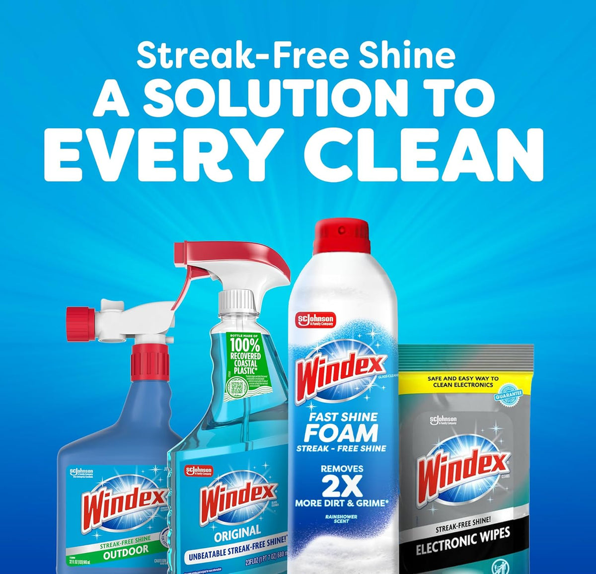 Windex Fast Shine Foam Glass Cleaner – Reception Area Window Shine for a Professional Front Desk