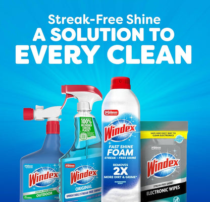 Windex Fast Shine Foam Glass Cleaner – Reception Area Window Shine for a Professional Front Desk