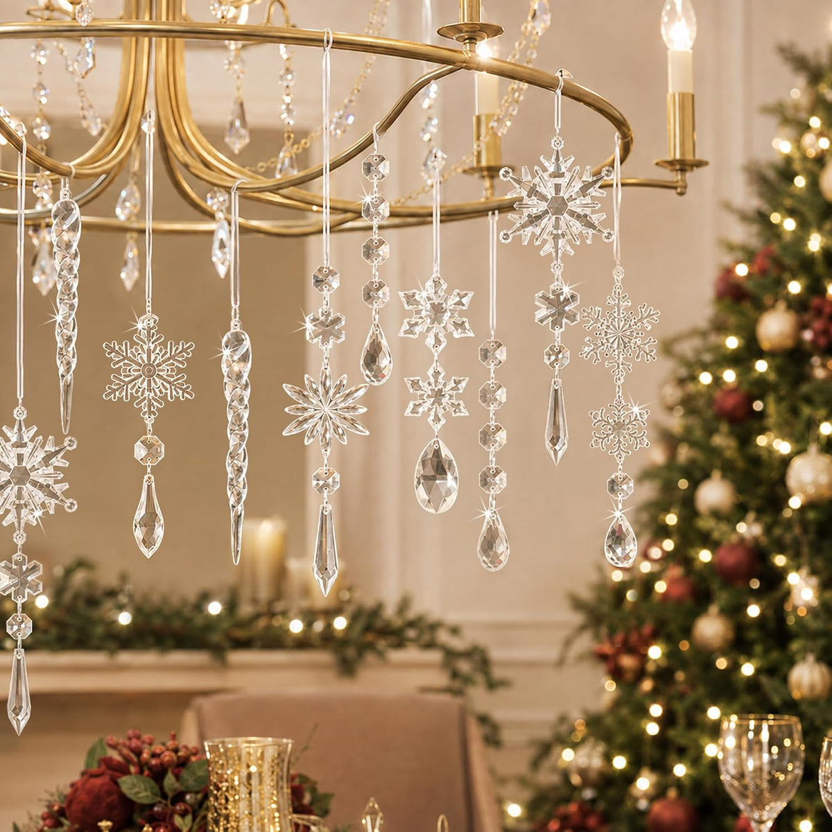 Winter Wonderland Ornament Gift Set – Birthday and Christmas Present for Mom, Shatterproof Crystal Effect