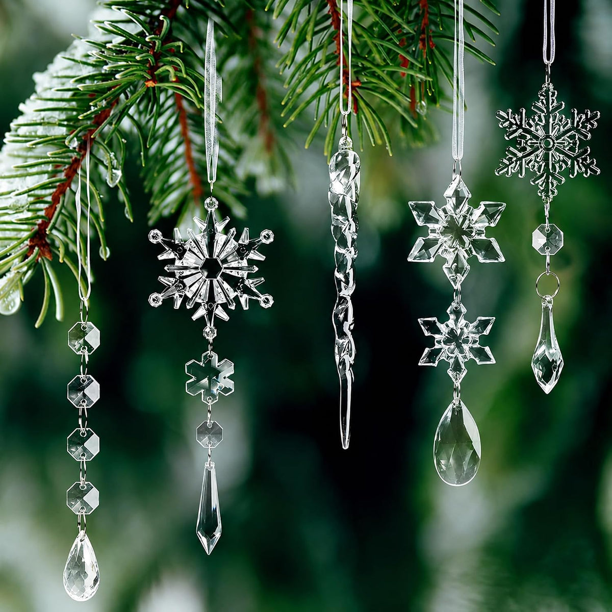 Winter Wonderland Ornament Gift Set – Birthday and Christmas Present for Mom, Shatterproof Crystal Effect
